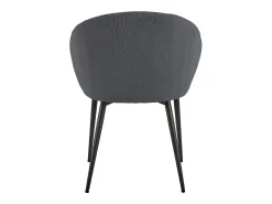 Silla de comedor Daniella con reposabrazos tela gris.