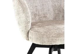 Silla de comedor Darlene con reposabrazos chenilla beige.