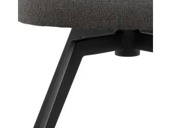 Silla de comedor Darlene con reposabrazos tela gris.