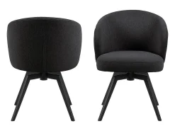 Silla de comedor Darlene con reposabrazos tela gris.