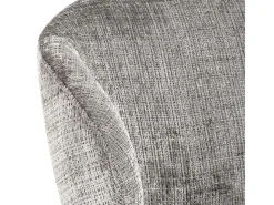 Silla de comedor Darlene con reposabrazos chenilla gris.