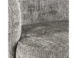 Silla de comedor Darlene con reposabrazos chenilla gris.