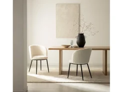 Silla de comedor de Borreguito Blanco 80 x 51- Nolan
