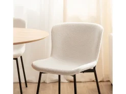 Silla de comedor de Bouclé Beige 80 x 50- Ari