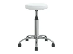 Silla de comedor de cuero sintético blanco