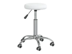 Silla de comedor de cuero sintético blanco