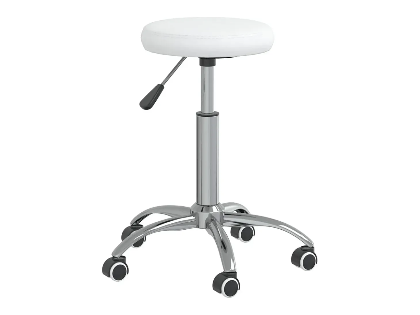 Silla de comedor de cuero sintético blanco