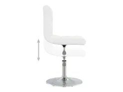 Silla de comedor de cuero sintético blanco