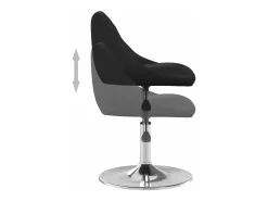 Silla de comedor de cuero sintético negra