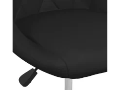 Silla de comedor de cuero sintético negra