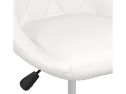 Silla de comedor de cuero sintético blanco