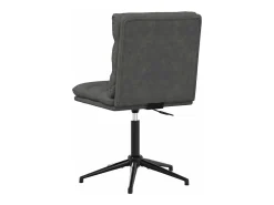 Silla de comedor de cuero sintético negra