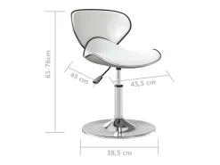 Silla de comedor de cuero sintético blanco