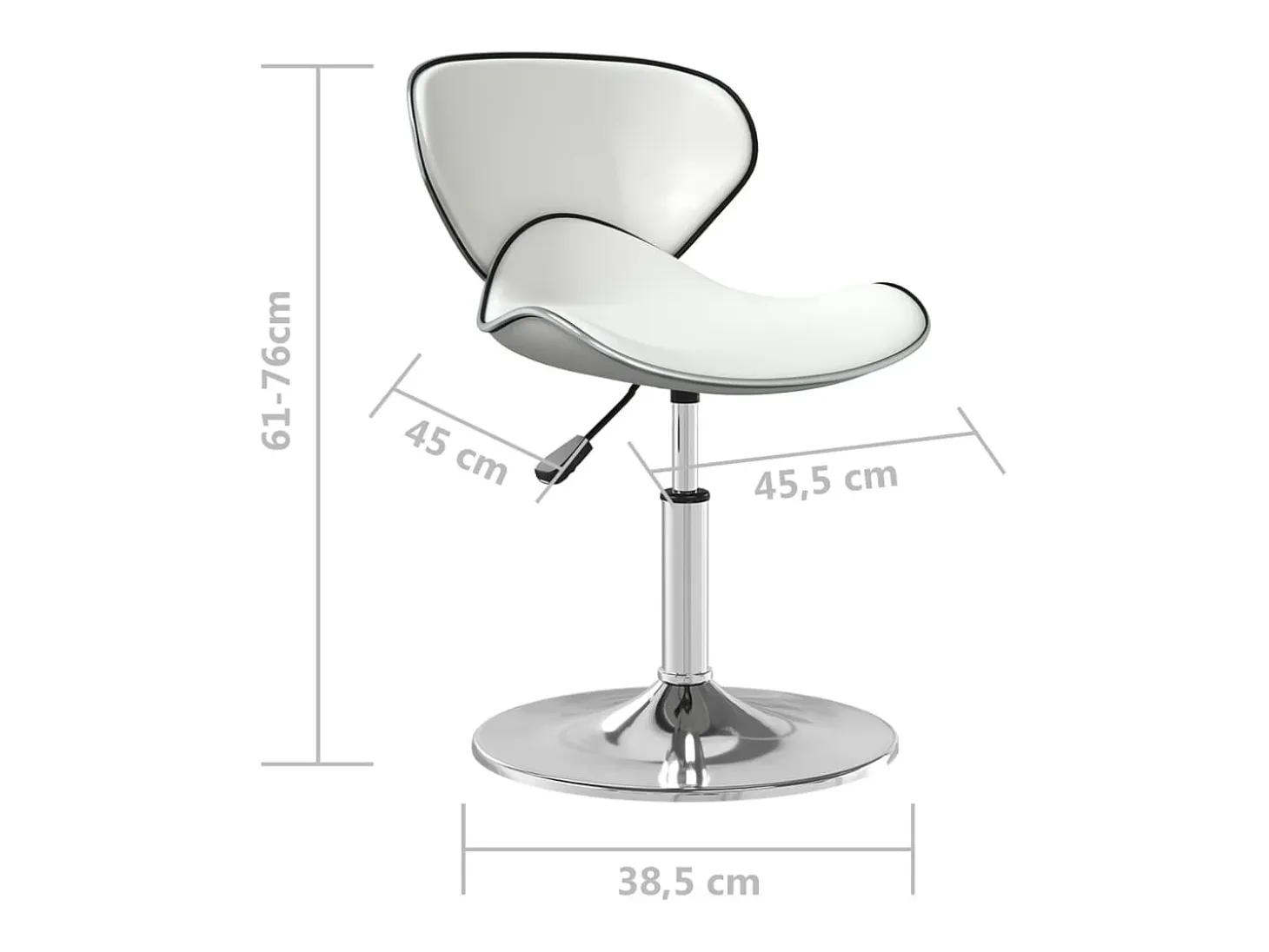 Silla de comedor de cuero sintético blanco