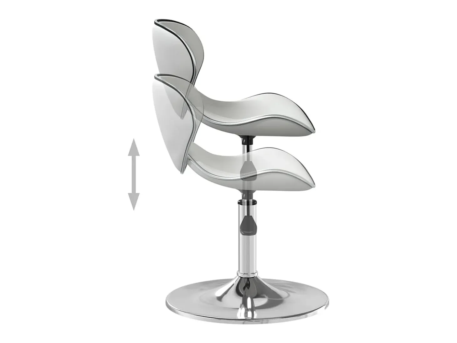 Silla de comedor de cuero sintético blanco