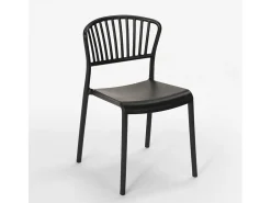 Silla de comedor de diseño moderno para interiores y exteriores Vivienne - Negro