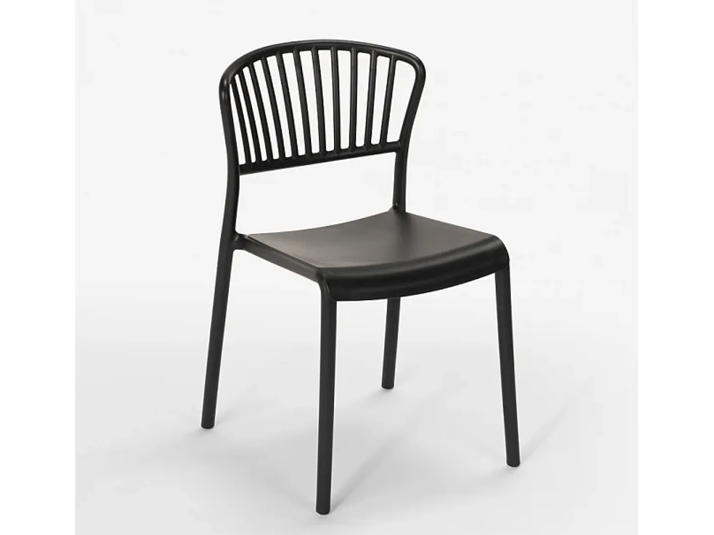 Silla de comedor de diseño moderno para interiores y exteriores Vivienne - Negro