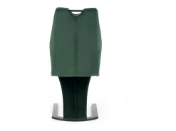 Silla de comedor de diseño en terciopelo verde con base de metal negro VIDAR