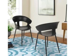 Silla de comedor de diseño moderno para bar y restaurante Evelyn - Negro