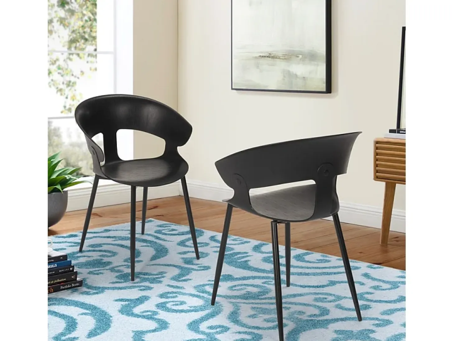 Silla de comedor de diseño moderno para bar y restaurante Evelyn - Negro