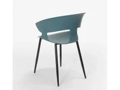 Silla de comedor de diseño moderno para bar y restaurante Evelyn - Azul Marino
