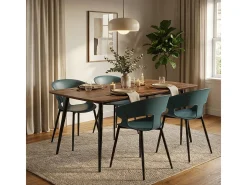 Silla de comedor de diseño moderno para bar y restaurante Evelyn - Azul Marino