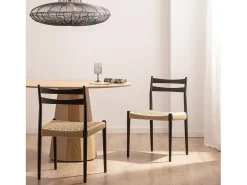 Silla de comedor de Madera Negro-Natural 81 x 51- Vina