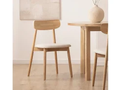 Silla de comedor de Madera Beige-Natural 83 x 46- Leyre