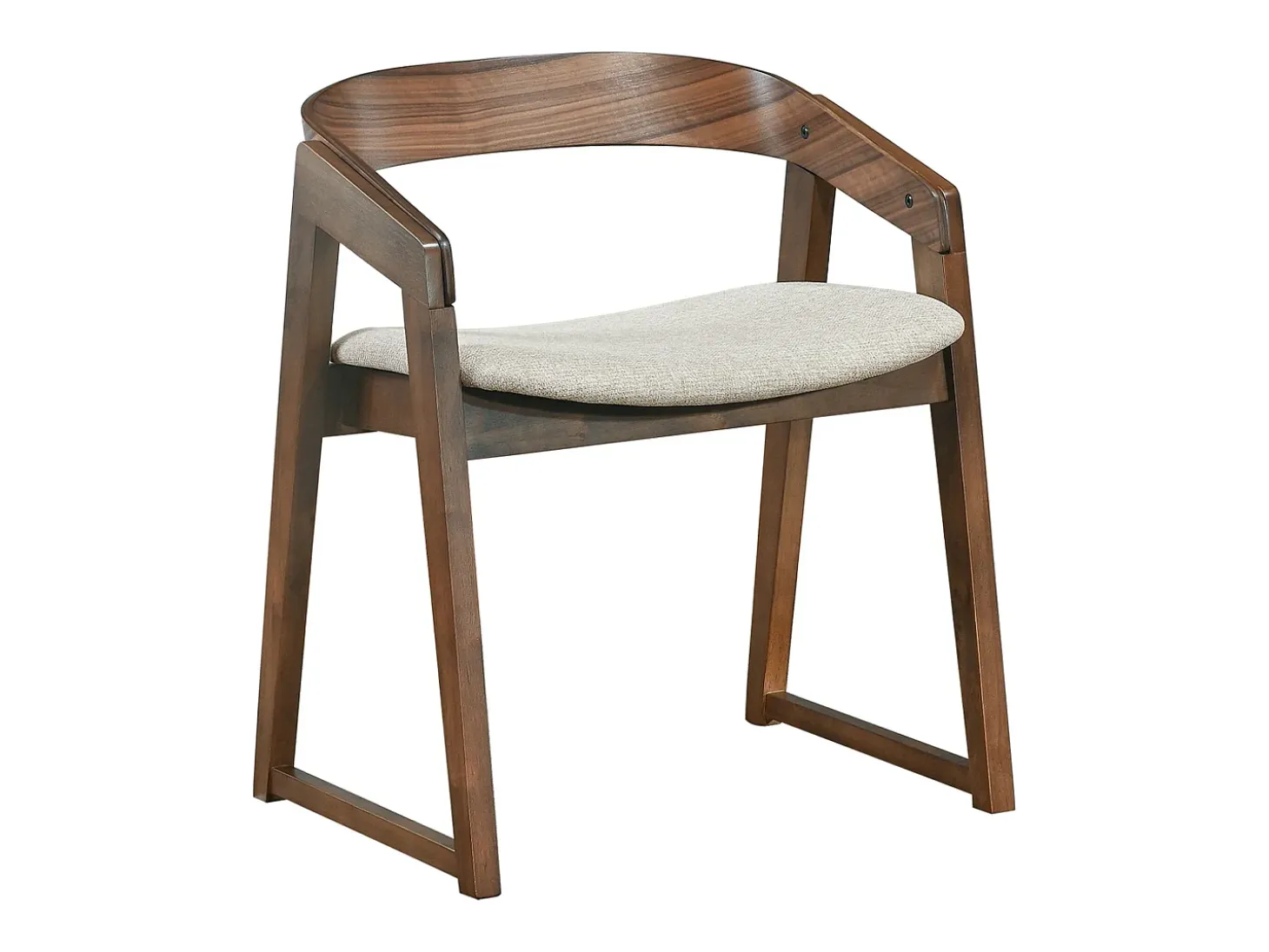 Silla de comedor de madera – Marrón/beige – SALOSS