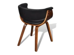 Silla de comedor de madera curvada y cuero sintético