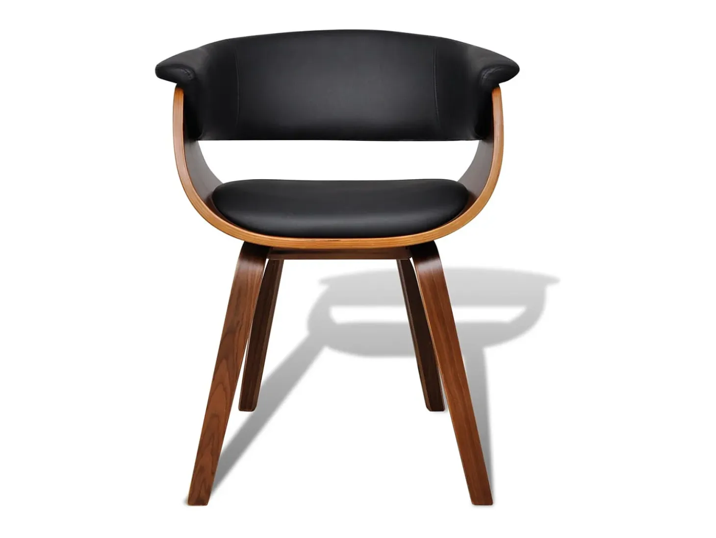 Silla de comedor de madera curvada y cuero sintético