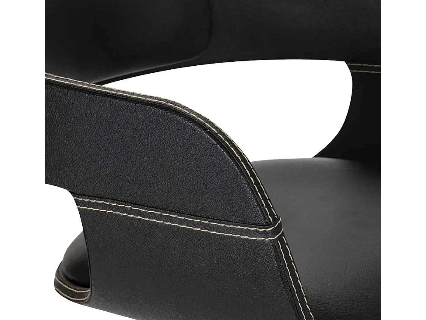 Silla de comedor de madera curvada y cuero sintético