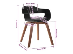 Silla de comedor de madera curvada y cuero sintético