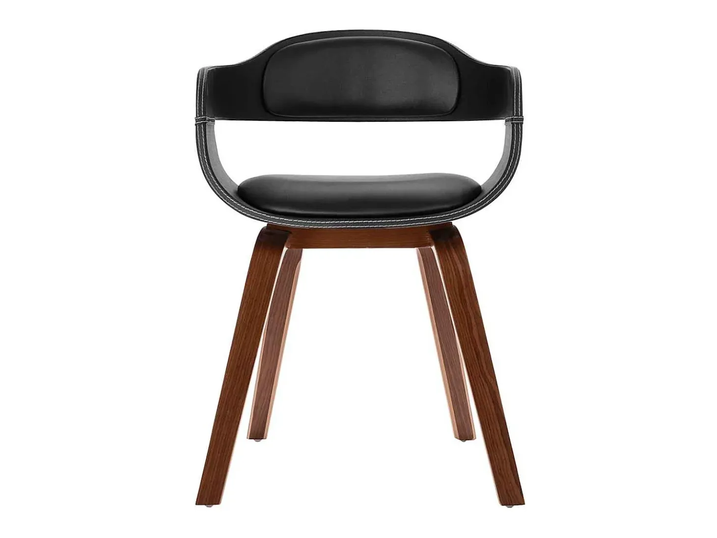 Silla de comedor de madera curvada y cuero sintético