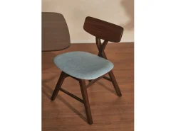 Silla de comedor de madera – Marrón/azul – LOOMENS