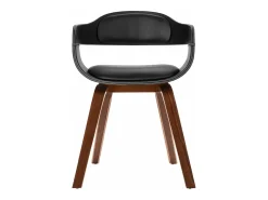 Silla de comedor de madera curvada y cuero artificial