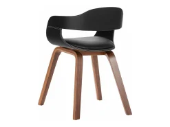 Silla de comedor de madera curvada y cuero artificial