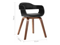 Silla de comedor de madera curvada y cuero artificial