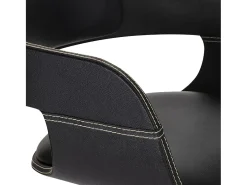 Silla de comedor de madera curvada y cuero artificial