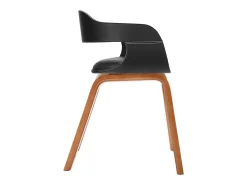 Silla de comedor de madera curvada y polipiel.