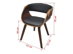 Silla de comedor de madera curvada y cuero sintético