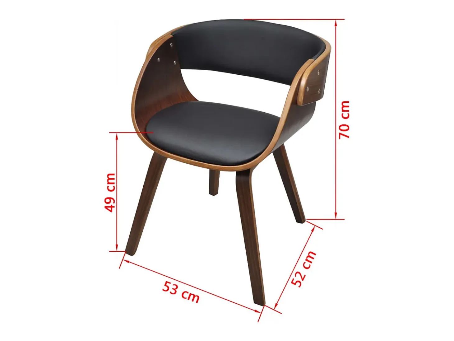 Silla de comedor de madera curvada y cuero sintético