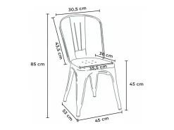 silla de comedor de metal para cocinas y bares steel one - Blanco