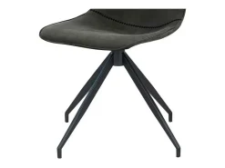 Silla de comedor de microfibra con pivote gris con pies negros