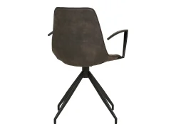 Silla de comedor de microfibra con pivote gris con pies negros