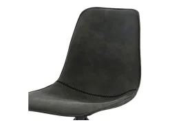 Silla de comedor de microfibra con pivote gris con pies negros