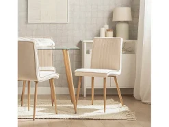 Silla de comedor de Tela Beige 86 x 44- Mika