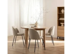 Silla de comedor de Tela Beige 81 x 48- Olivia