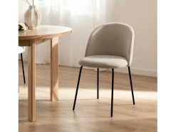 Silla de comedor de Tela Beige 81 x 48- Olivia
