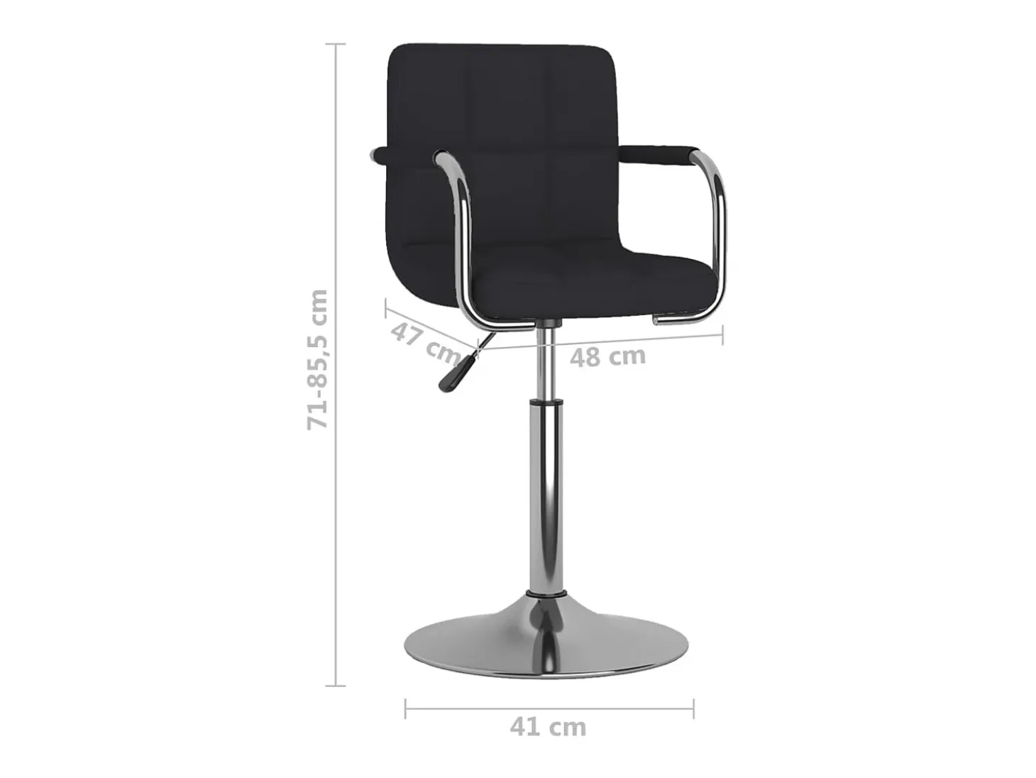 Silla de comedor de tela negra